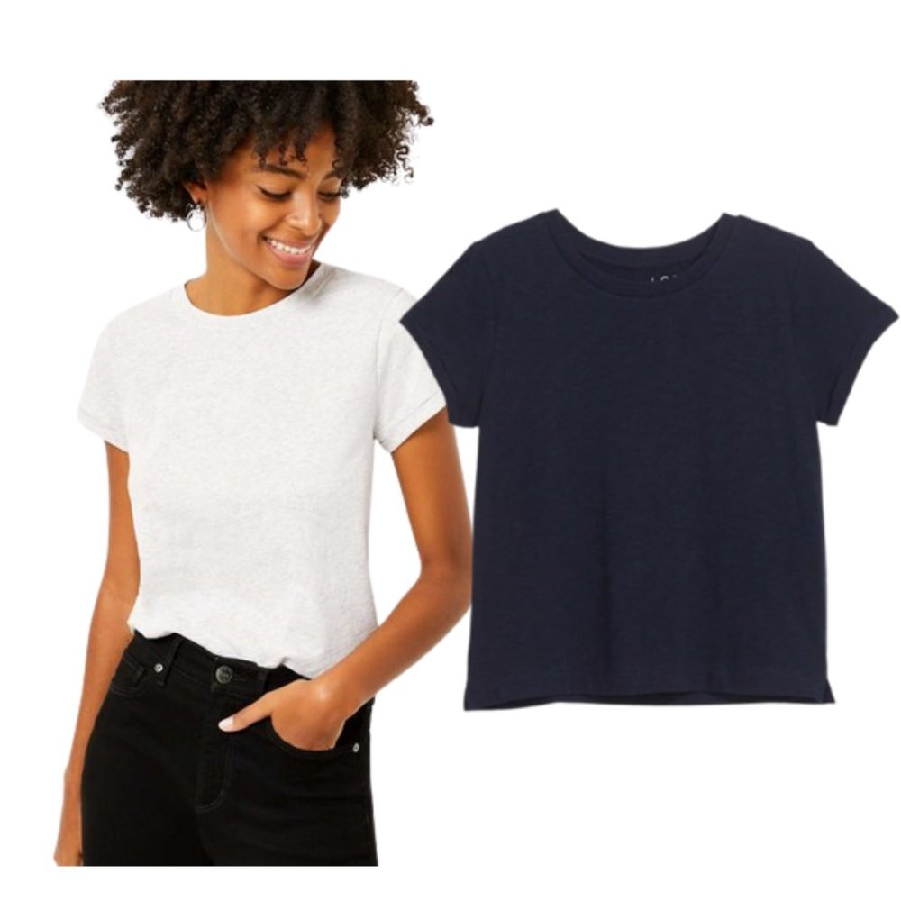 2 Loft tee's NWT Gray & Navy